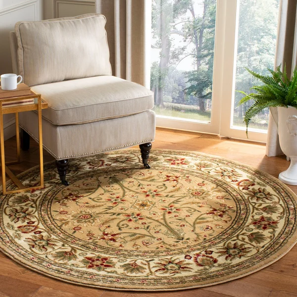 Safavieh Lyndhurst Ambrogina Traditional Rug - 3&3x22 x 3&3x22Round - Beige/Ivory