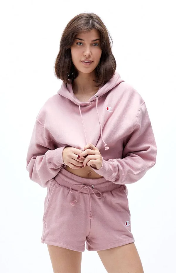 Champion REVERSE Weave Embroidered Pink Sweat Shorts - Pink - X-Large