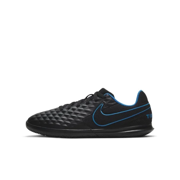 Nike Kids& Tiempo Legend 8 Club Indoor Soccer Shoes, Black