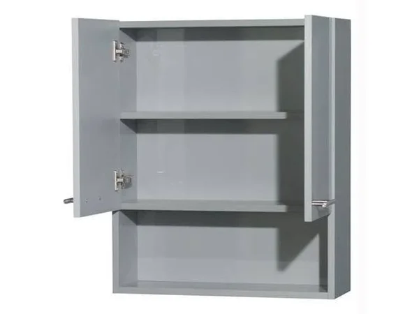 Wyndham Collection - Amare, Bathroom Wall-Mounted Storage Cabinet in Dove Gray (Two-Door)