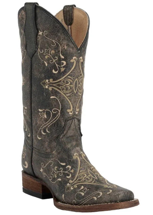 Corral Women's L5078 Circle G Embroidery Leather Cowgirl Boots