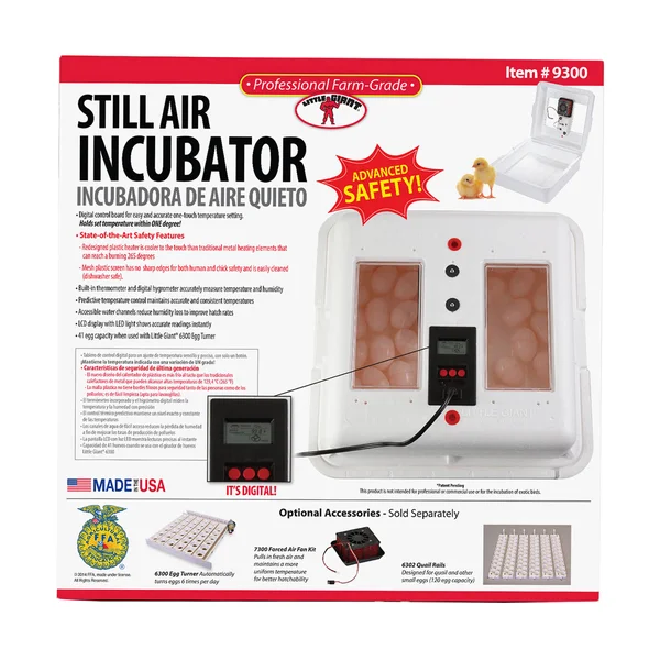 Little Giant 9300 Digital LCD Still Air Incubator for 41 Eggs - White