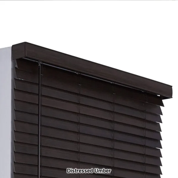 2in. Cordless Distressed Faux Wood Blinds Distressed Umber