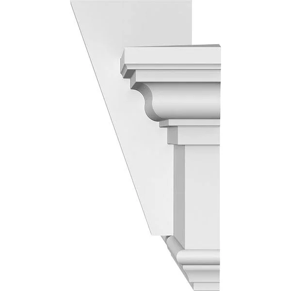 Ekena Millwork CRH07X46KF 46x22 Bottom Width x 49 7/8x22 Top Width x 7 1/4x22H x 1x22P Traditional Crosshead w/ Flat Keystone