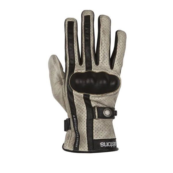 Helstons Eagle Summer Leather Beige Black Street Gloves Size T11