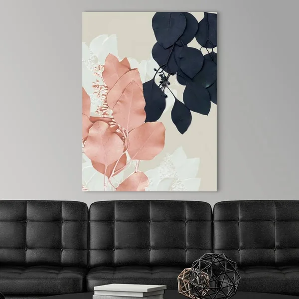 Indigo and Blush Leaves IV - Canvas Wall Art, 30x40, Great Big Canvas