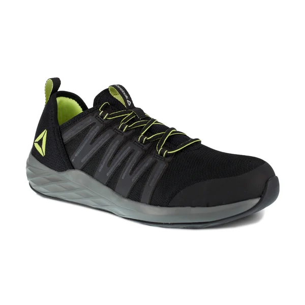Reebok Work Astroride Steel Toe Work Shoe, Men's, Black/Lime Green, Size 7, Sneakers