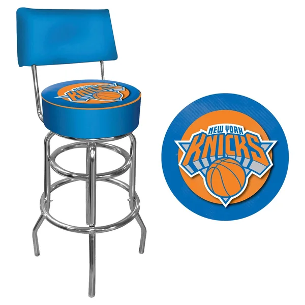 Trademark New York Knicks NBA Padded Swivel Bar Stool with Back
