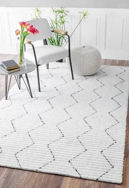 nuLOOM HJAL02A-406 Hand Tufted Sheilah Rug White - 4 ft. x 6 ft.