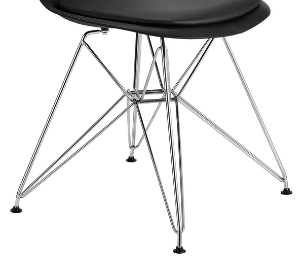 DHP Mid Century Modern Molded Chair with Upholstered SEAT - Set of 2, Black