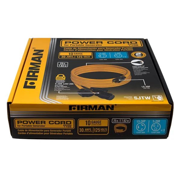 Firman 1105 30 Amp Generator Power Cord (l5-30p to 3x5-20R)