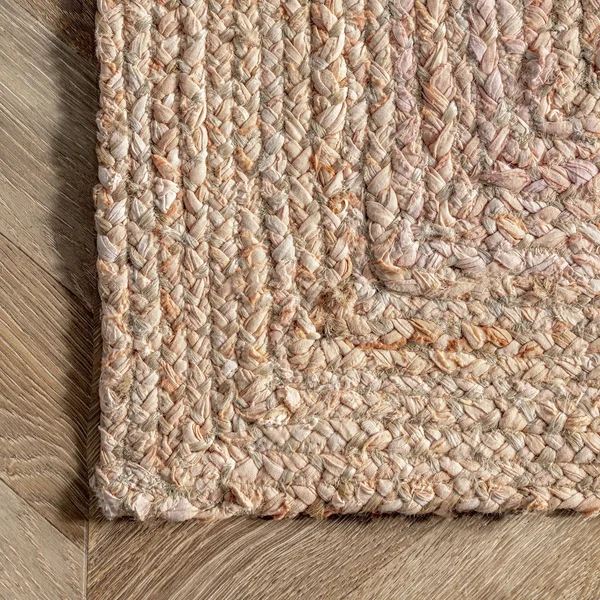 nuLOOM Hand Braided Otelia Denim and Jute Area Rug - 8& x 10&, Beige