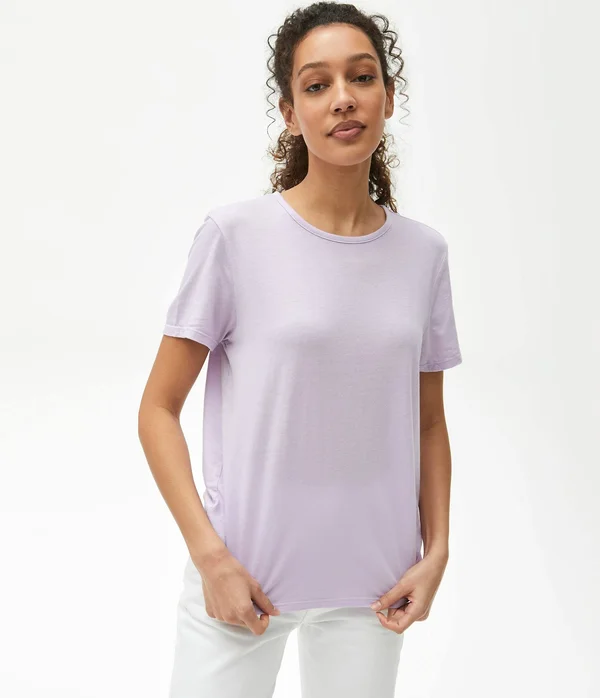 Michael Stars Brittany Relaxed Crew Tshirt in Pink - Size Large