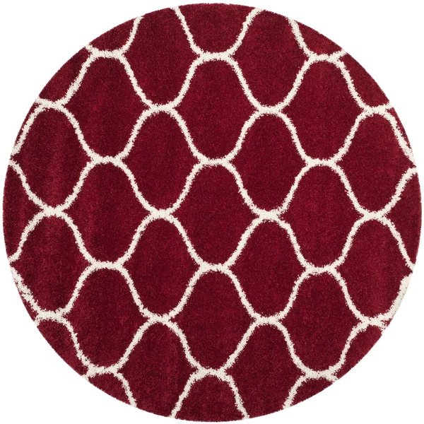 Safavieh Hudson Shag SGH280R Red/Ivory 3& x 5& Area Rug