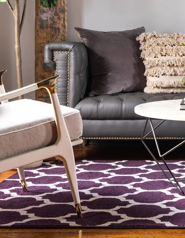 Unique Loom Philadelphia Trellis Area Rug - 6& x 9& (Purple)