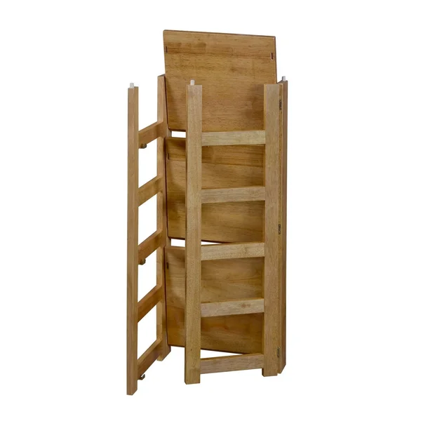 Fairway 34x22 Square Folding Bookcase with Folding Fabric Bins- Medium Oak/Teal