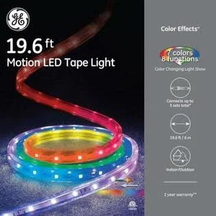 GE - Color Effects 19 ft LED Color Changing/Motion Tape Rope Lights