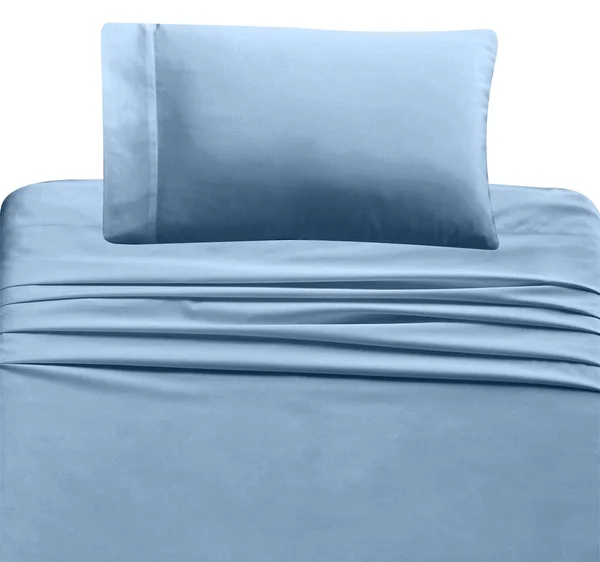 California Design den Silky Soft Sateen Solid Sheet Set Twin XL - Denim Blue, Sheet Set - 100% Sateen Cotton - 500 Thread Count