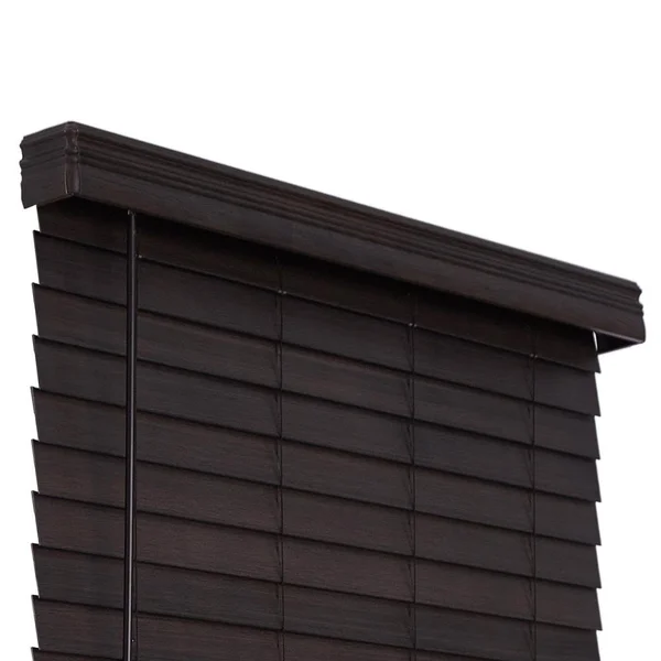 Allen + Roth 2.5-in Slat Width 68.75-in x 72-in Cordless Walnut Faux Wood Room Darkening Horizontal Blinds in Brown - DFHSD7272