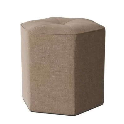 Wayfair Custom Upholstery Cory Tufted Ottoman Body Fabric: Conversation Linen