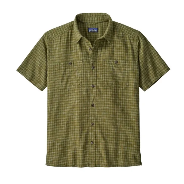 Patagonia Men's Back Step Shirt Ikat Net: Palo Green, XXL