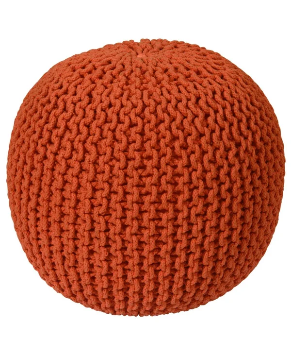 Pouf Ottoman Cotton Rope Green 16-Inch - 18 x 18 x 16