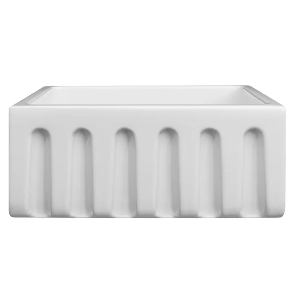 ZLINE Venice 24 inch Farmhouse Reversible Fireclay Sink in White Gloss - FRC5120-WH-24