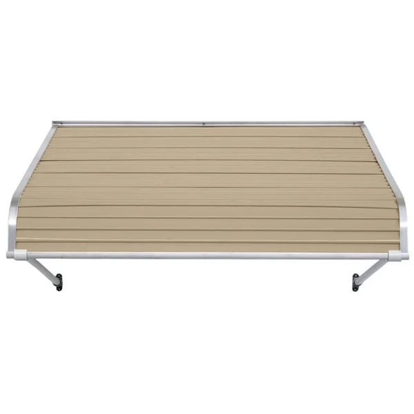 NuImage Awnings 1100 40-in Wide x 54-in Projection Sandalwood Solid Fixed Door Awning in Off-White, K110904007