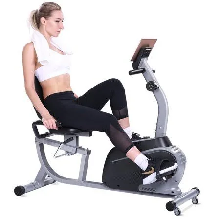 Maxkare Recumbent Exercise Bike Indoor Stationary Bike with Pluse Monitor/Tablet Holder - Black