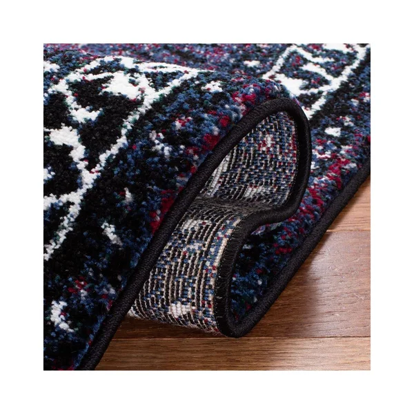 Vintage Hamadan VTH293V Purple, Black - 2-3 x 8