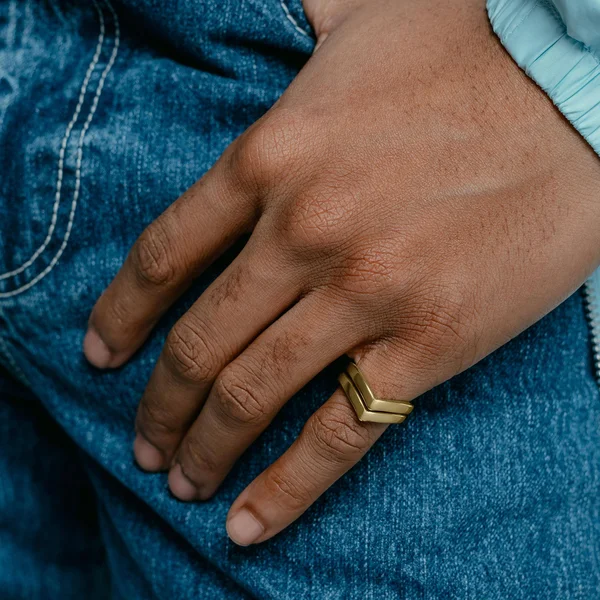 Vitaly Stainless Steel Cell Rings Gold - 7