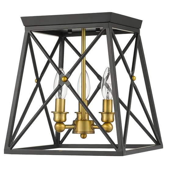Z-Lite 447F11-AS Antique Silver 3 Light Flush Mount