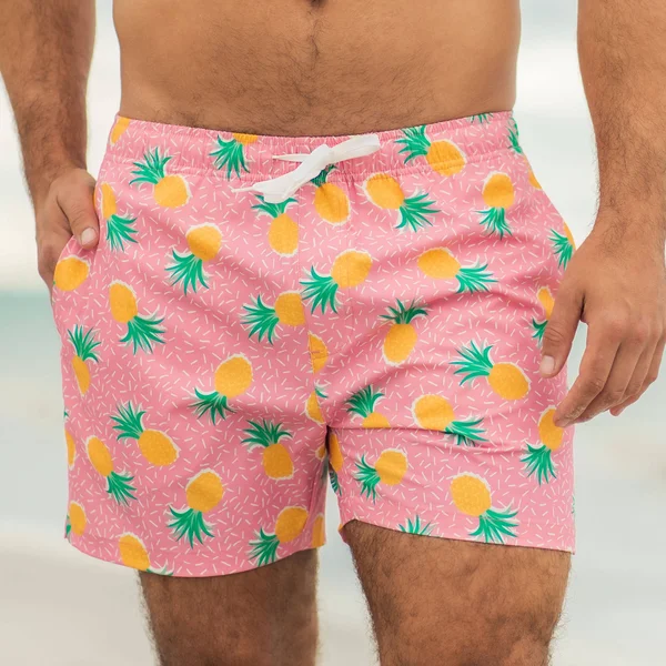 Men's Swim Trunks and Bathing Suits - 5.5x22 Inseam, Bearbottom, Pineapple Punch, 7x22, L