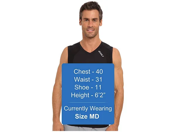 2XU Compression Sleeveless Top Black/Black - L - Men's