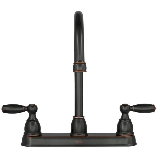 Delta Foundations 2-Handle Standard Kitchen Faucet with Side Sprayer in Oil-Rubbed Bronze
