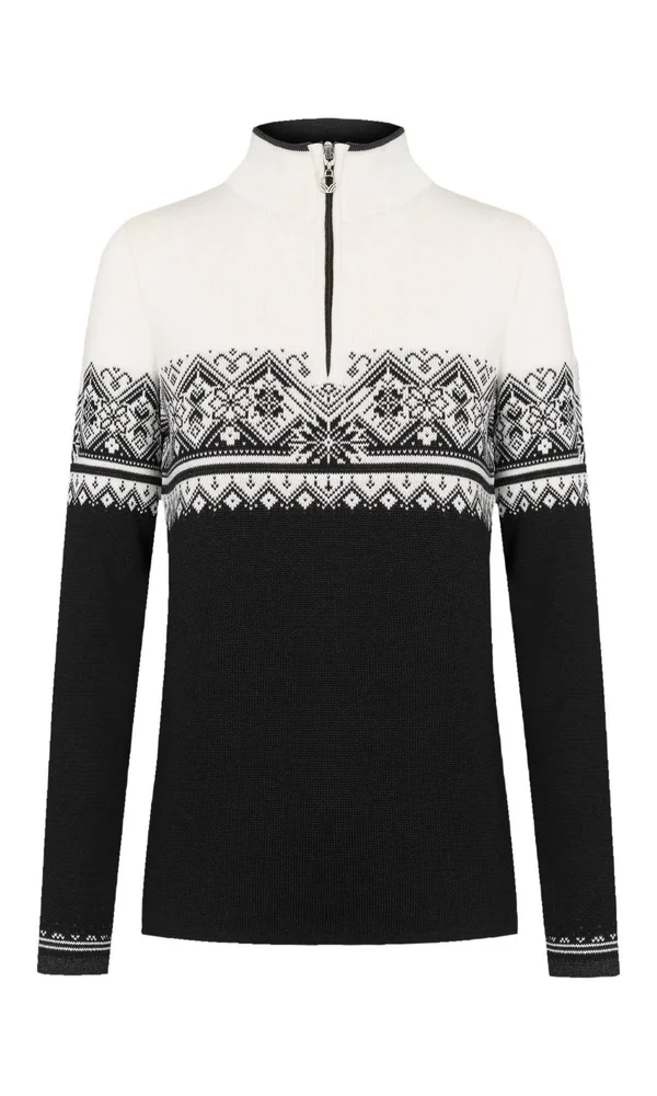 Dale of Norway Women's St. Moritz Feminine Sweater - Small - Black - White, Dark Charcoal