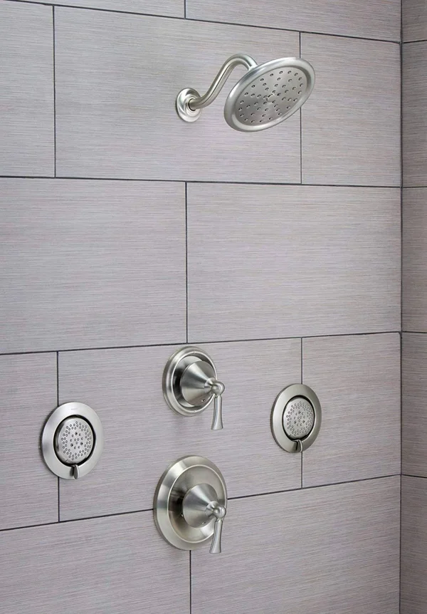 Moen TS1420BN Mosaic Square Two-Function Body Spray, Brushed Nickel