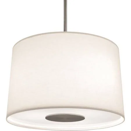 Stainless Steel Tone Finish Pendants 20 inch Wide Fondine Fabric Shade E26 A Bulb 3 Light Fixture - Size: 11.6 in