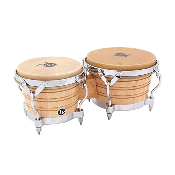 Latin Percussion LP201A-2 Generation II Bongo & Traditional Natural & Chrome