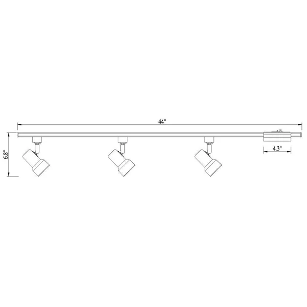 Hampton Bay 3-Light Mini Step 44 in. Black Integrated LED Linear Track Lighting Kit 805109
