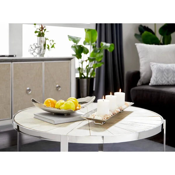 Silver Orchid Olivia Silver Aluminum Rectangular Angular Long Tray - 24 inches x 6 inches x 3 inches
