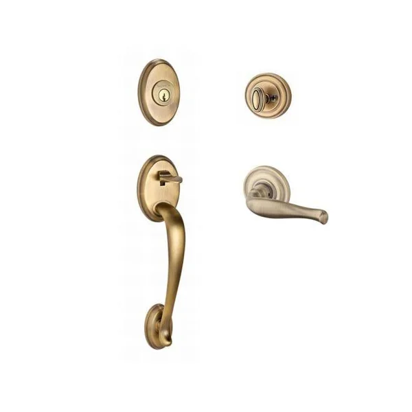 Baldwin SCCOLXDECLTRR049 Reserve Single Cylinder Handleset Columbus x Decorative with Traditional Round Rose in Matte Brass u002