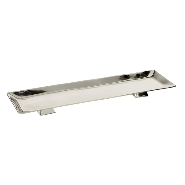 Silver Orchid Olivia Silver Aluminum Rectangular Angular Long Tray - 24 inches x 6 inches x 3 inches