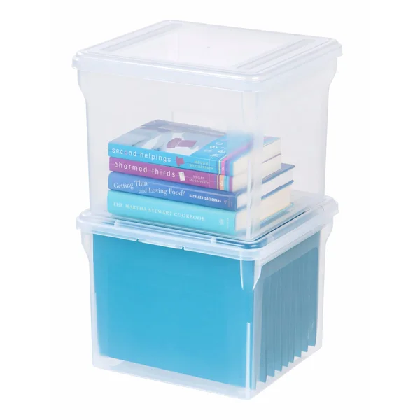 Iris Letter Size File Box, Clear, Pack of 6