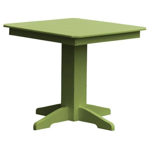 Recycled Plastic Square Dining Table 33x22, Turf Green