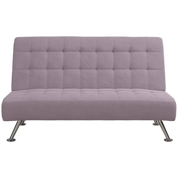 Rosebery Kids Tufted Kids Sleeper Sofa in Lilac and Chrome