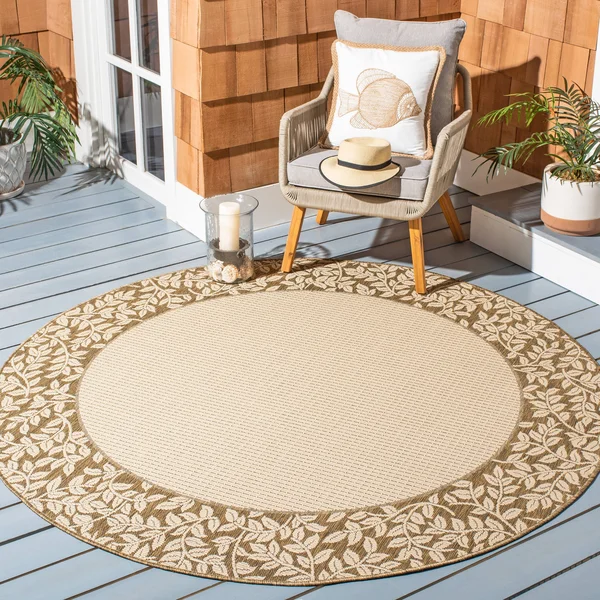 Safavieh Courtyard CY0727-3707 7&10x22 x 7&10x22 Square Red - Natural Area Rug