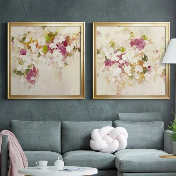 Floral Muse III-Framed Gallery Wrapped Canvas - Ready to Hang - Gold - 16x16