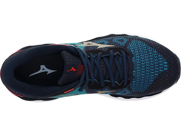 Mizuno Men's Wave Horizon 5 India Ink-Platinum Gold, 15