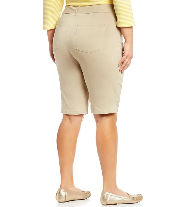 Ruby Rd. Plus Size Flat Front Solar Millenium Tech Shorts - 16W